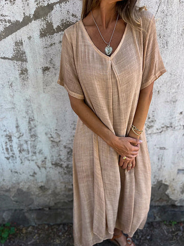 Robe Malaga Élégante En Coton Et En Lin