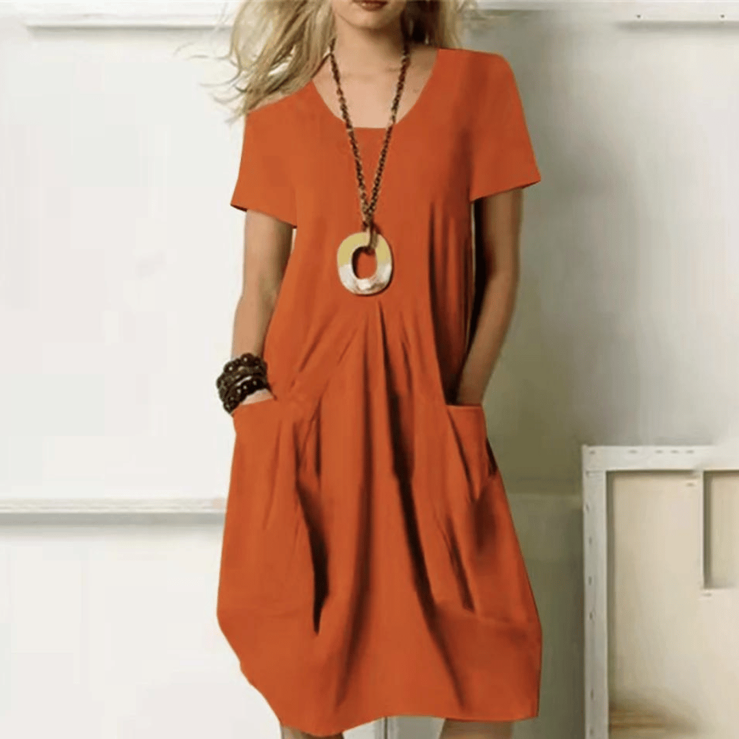 Robe Élégante En Coton Avec Cache-ventre