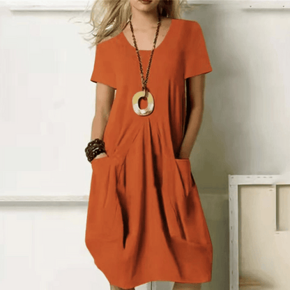 Robe Élégante En Coton Avec Cache-ventre