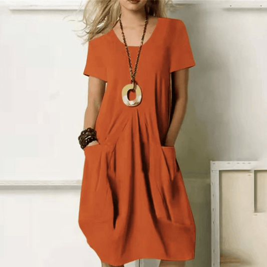 Robe Élégante En Coton Avec Cache-ventre