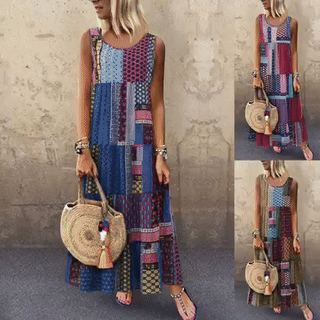 Robe Azure Bohemian Décontractée