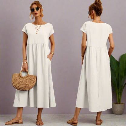 Robe Légère En Coton Doux Avec Poches