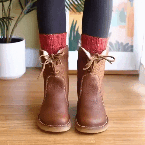 Bottes Imperméables En Cuir Polaire Avec Doublure En Laine