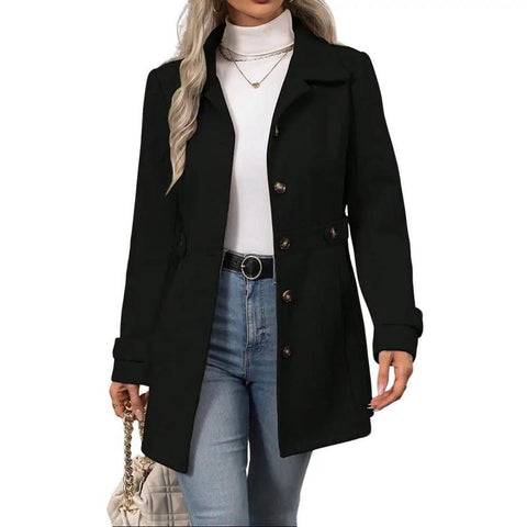 Manteau Monique Élégant Avec Col Châle À Revers