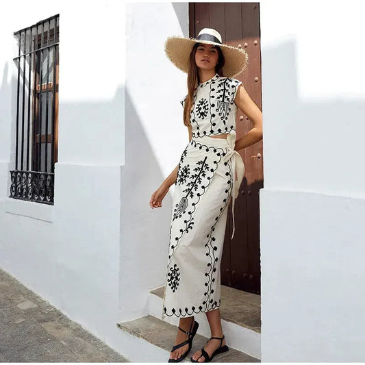 Ensemble Ibiza Deux pièces Jupe + Crop top