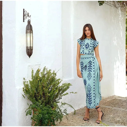 Ensemble Ibiza Deux pièces Jupe + Crop top