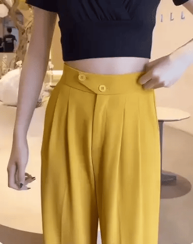 Pantalon Large à Taille Haute