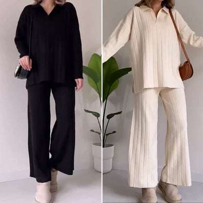 Ensemble Victoria Deux Pièces Avec Pull À Col en V