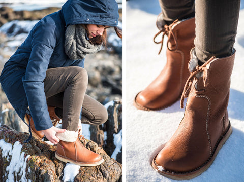 Bottes Imperméables En Cuir Polaire Avec Doublure En Laine
