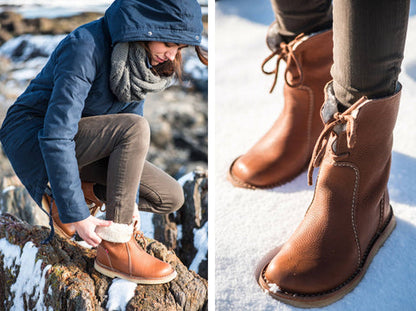 Bottes Imperméables En Cuir Polaire Avec Doublure En Laine