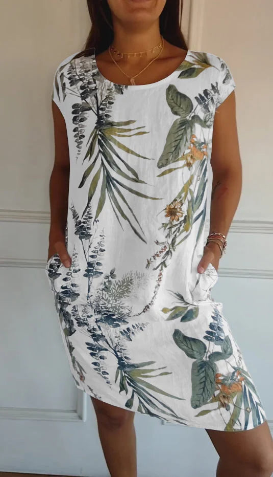 Robe Finora Imprimée En Coton Avec Poches