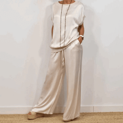 Ensemble Deux Pièces Élégant En Satin