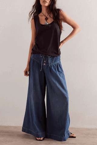 Jeans Amples & Élégants À Jambes Larges
