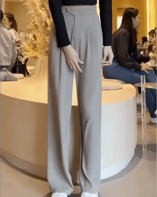 Pantalon Large à Taille Haute