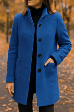 Manteau Rosie À Col Montant En Laine Douce
