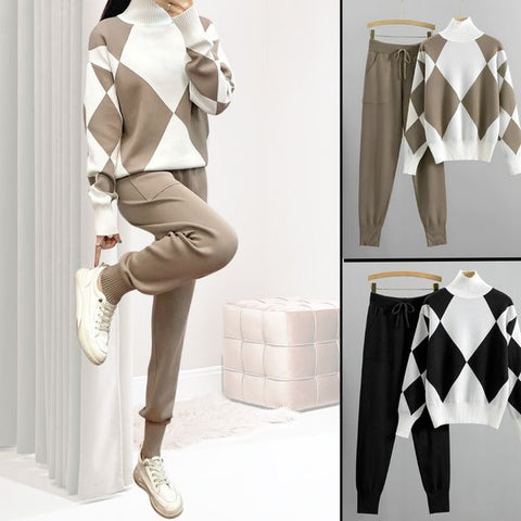Ensemble Linz Pull & Pantalon Chaud & Décontracté