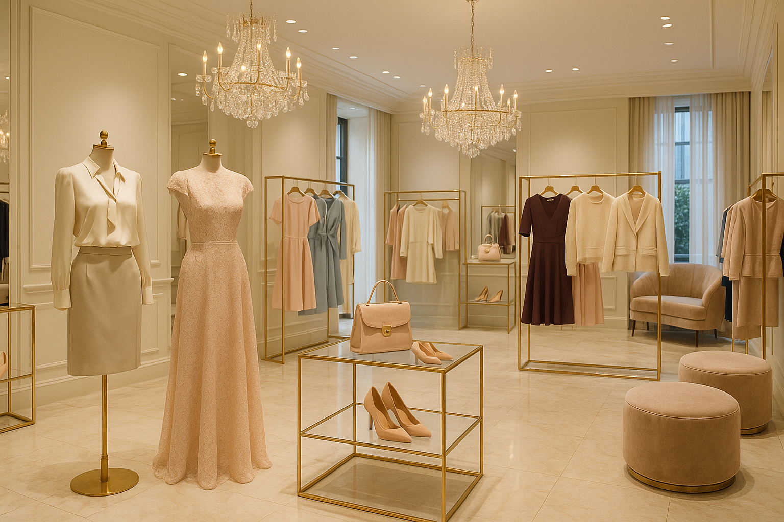 Luxury women's clothing showroom