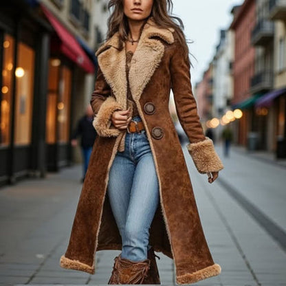 Manteau Isadora En Daim & Sherpa