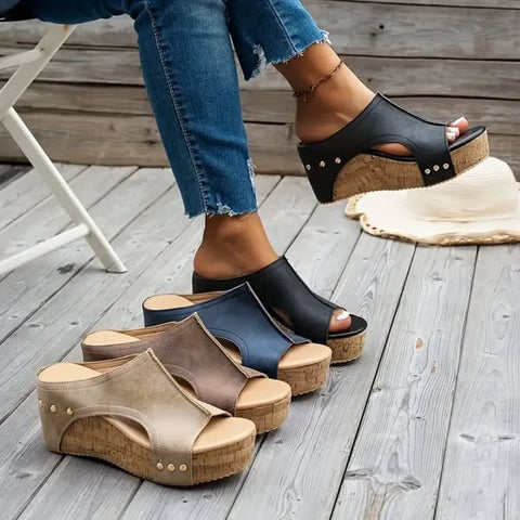 Sandales Orthopédiques À Talon Compensé