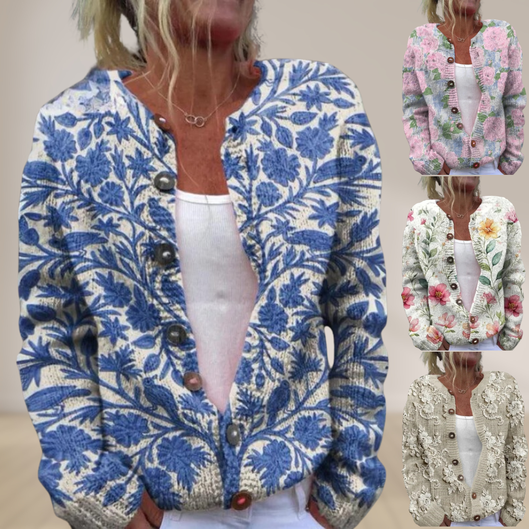 Cardigan En Coton À Imprimé Floral