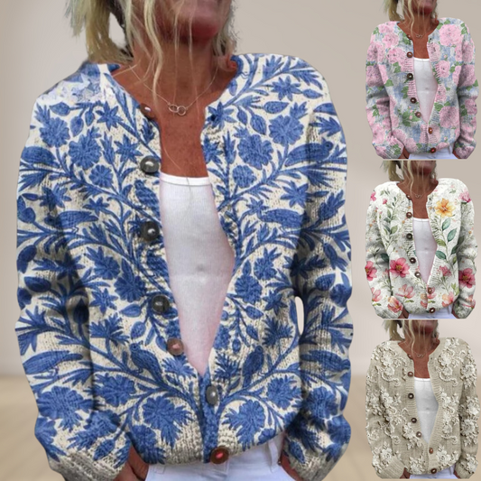 Cardigan En Coton À Imprimé Floral