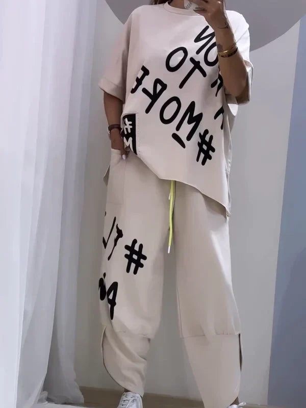 Ensemble deux pièces pour femmes: T-shirt & Pantalon Oversize