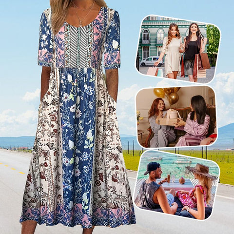 Robe Bohème Élégante En Coton Doux