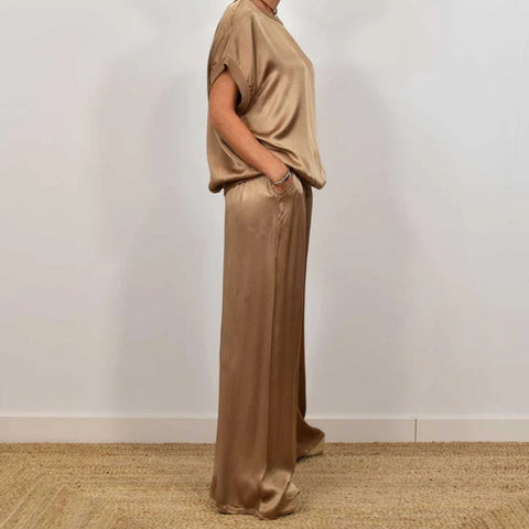 Ensemble Deux Pièces Élégant En Satin